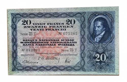 SWITZERLAND, 20 Francs