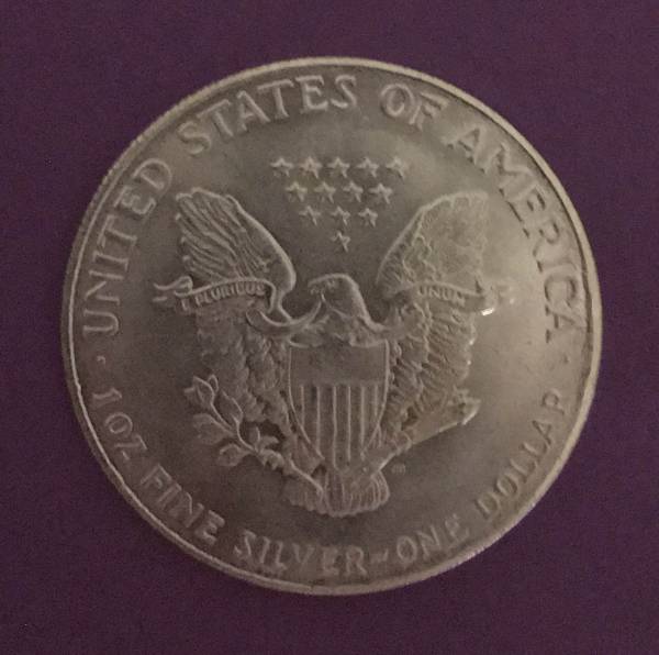 Fine silver dollar, coin yr. 1900, walking liberty.