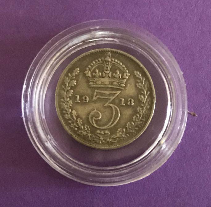 -BRITAIN-SILVER-3-PENCE-1918-KING-GEORGE-V